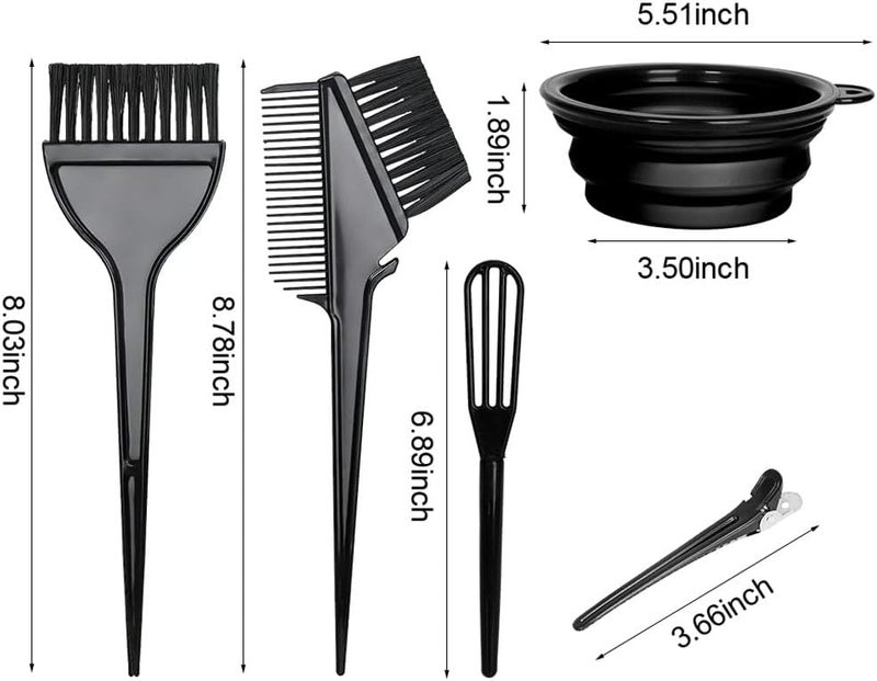 Moonmini 16 Pcs Hair Bleach Coloring Kit - Professional Hair Dye Brush, Comb, Hair Color Bowl, Agitator, Cape, Hairclips Hair Highlighting Tools Set - Image 2